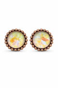 Bronze Oval Crystal Earrings (m)