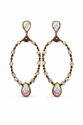 Bronze Oval Crystal Earrings (m)