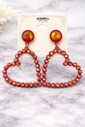 Red Heart Crystal Earrings (m)