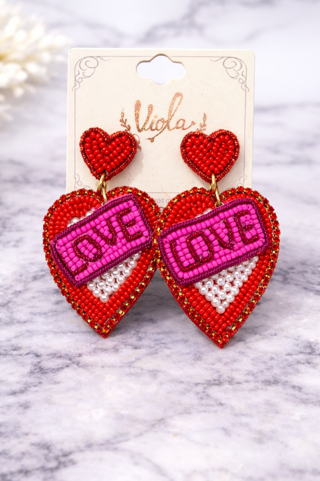 Red love Earrings (m)