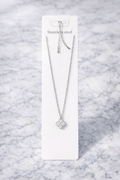 Silver Clover Necklace (m)