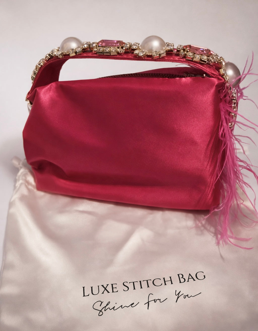 Red luxe stitch bag (v)