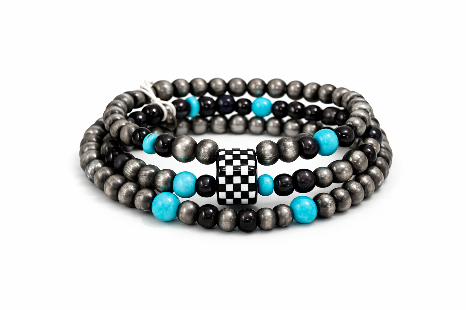 Teal Checkered Bracelet (m)