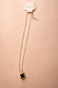 Black Single Clover Necklace (m)