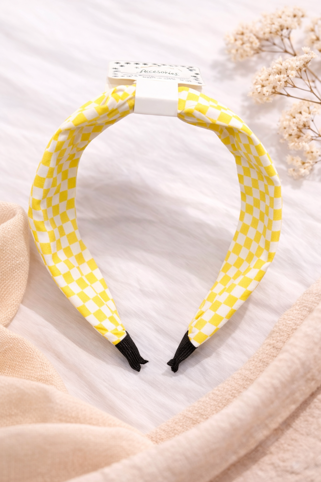 Yellow Checkered Headband (m)