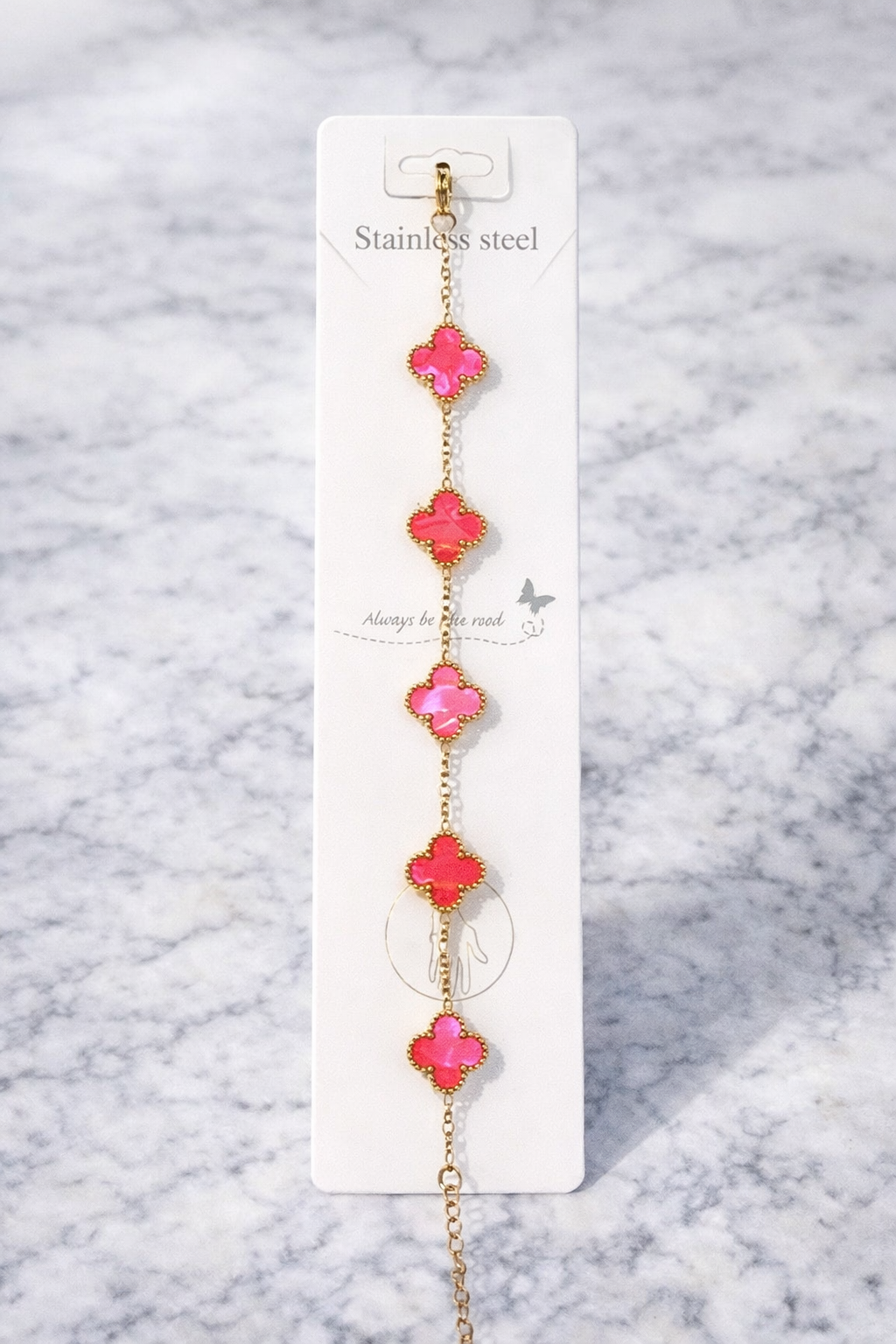 Pink clover Bracelet (m)