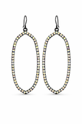 Black Oval Crystal Earrings (m)