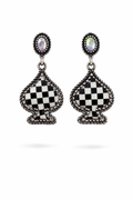Checkered Heart Earrings (m)