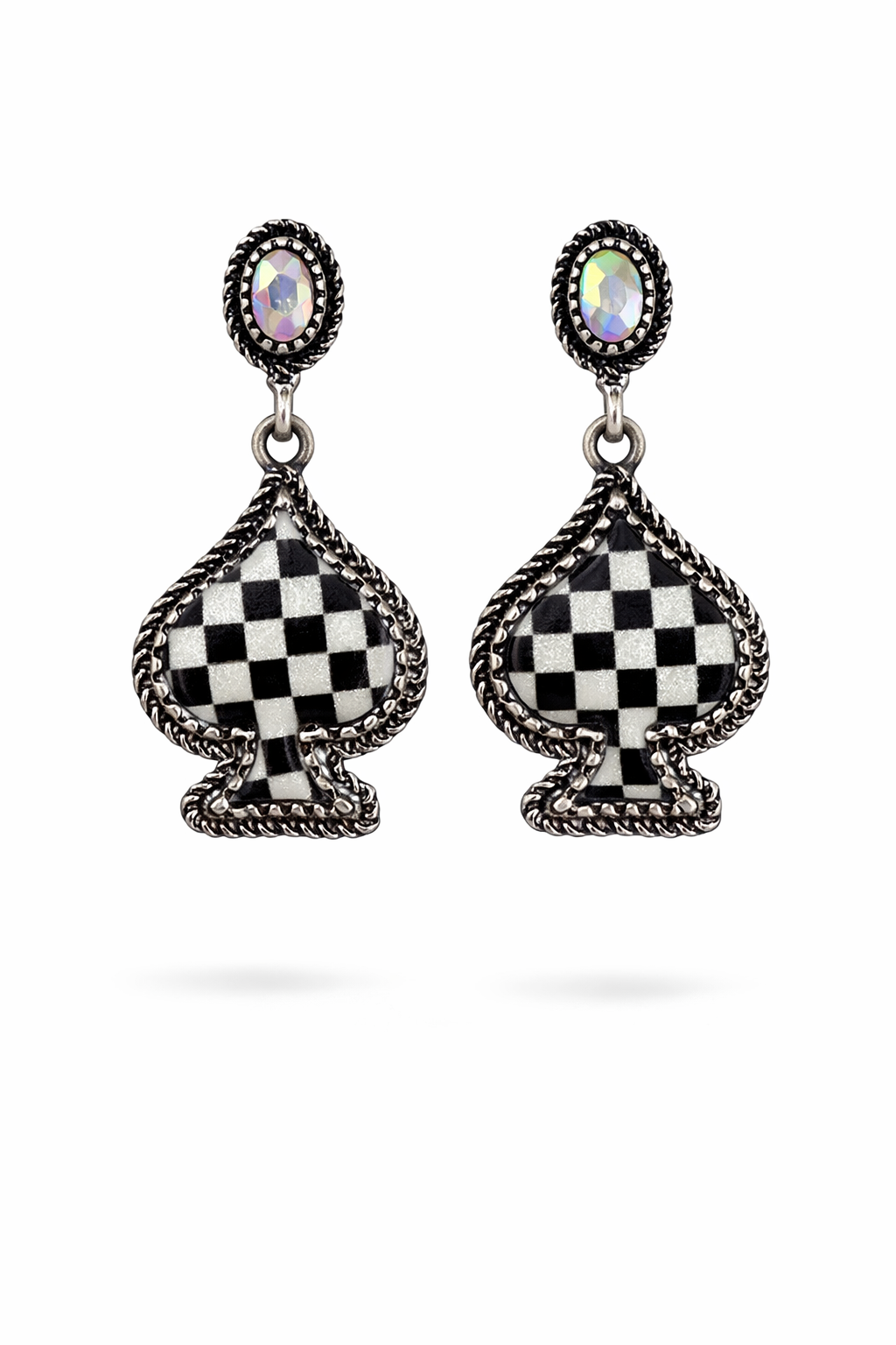 Checkered Heart Earrings (m)