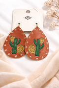 Cactus Sunflower Earrings (m)