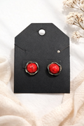 Red Stud Earrings